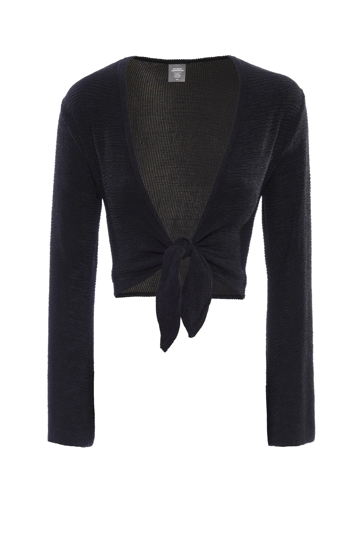 St. Barth's Top - Black Crinkle Monday Swimwear