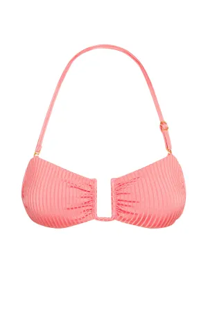 St. Martinique Bandeau - Guava Wide Rib Monday Swimwear