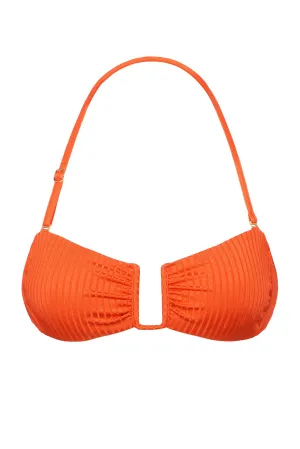 St. Martinique Bandeau - Papaya Wide Rib Monday Swimwear