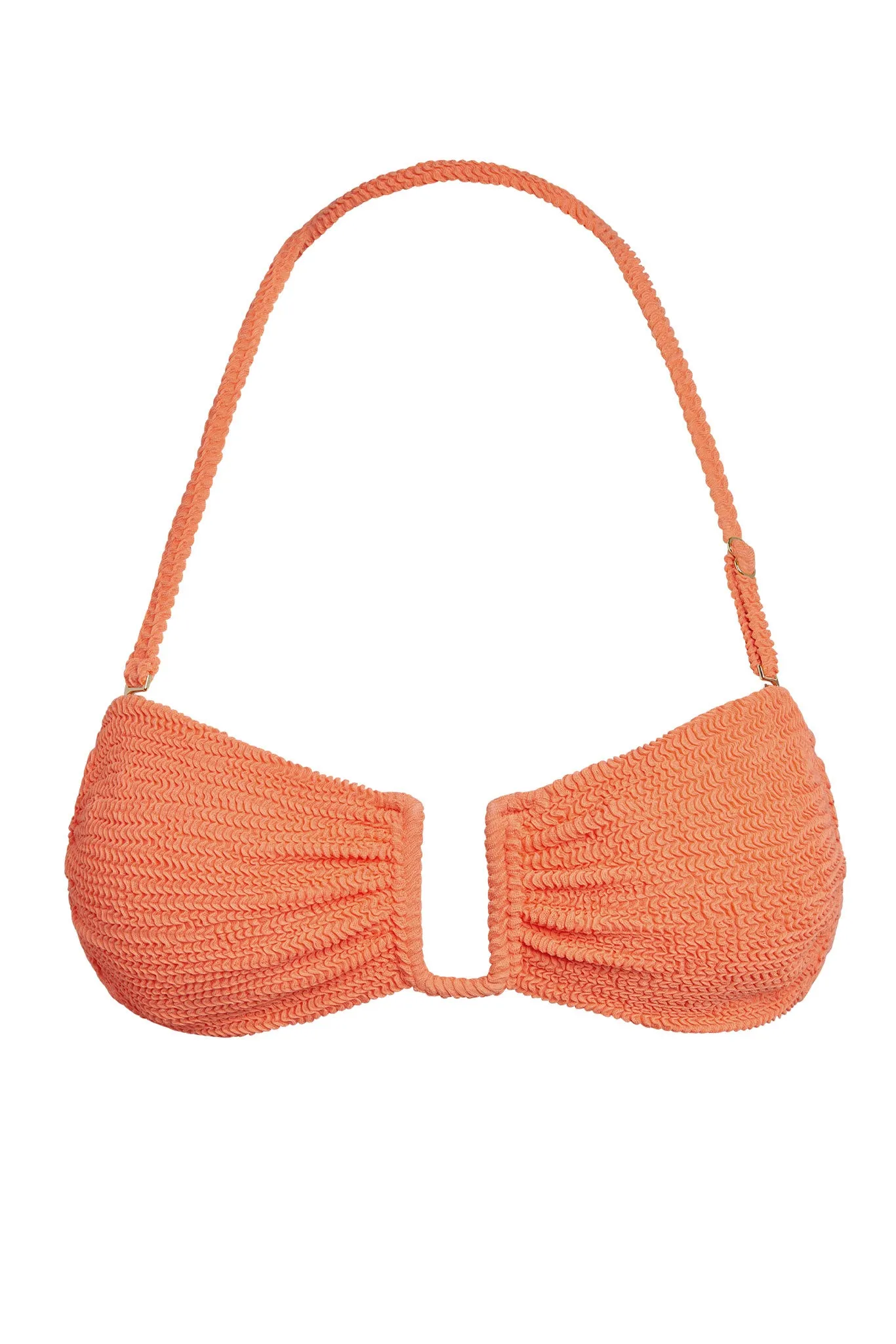 St. Martinique Bandeau - Summer Peach Crinkle Monday Swimwear