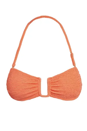 St. Martinique Bandeau - Summer Peach Crinkle Monday Swimwear