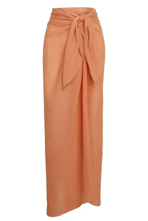St. Tropez Sarong - Desert Rose Crinkle Linen Monday Swimwear