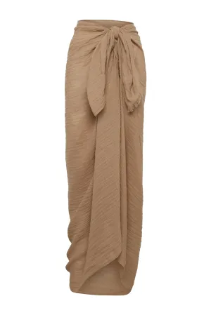 St. Tropez Sarong - Husk Crinkle Linen Monday Swimwear