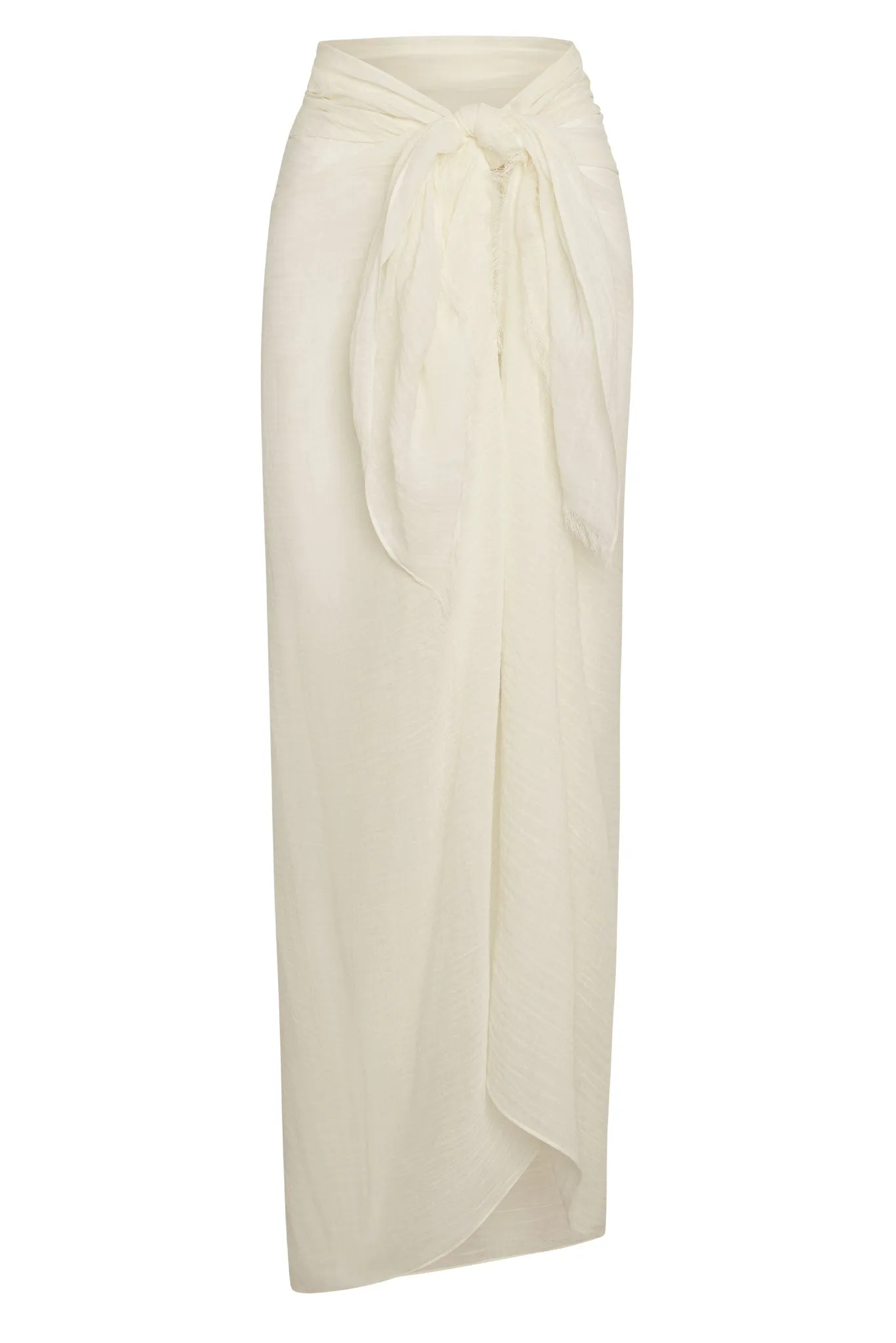 St. Tropez Sarong - Ivory Crinkle Linen Monday Swimwear