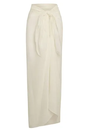 St. Tropez Sarong - Ivory Crinkle Linen Monday Swimwear
