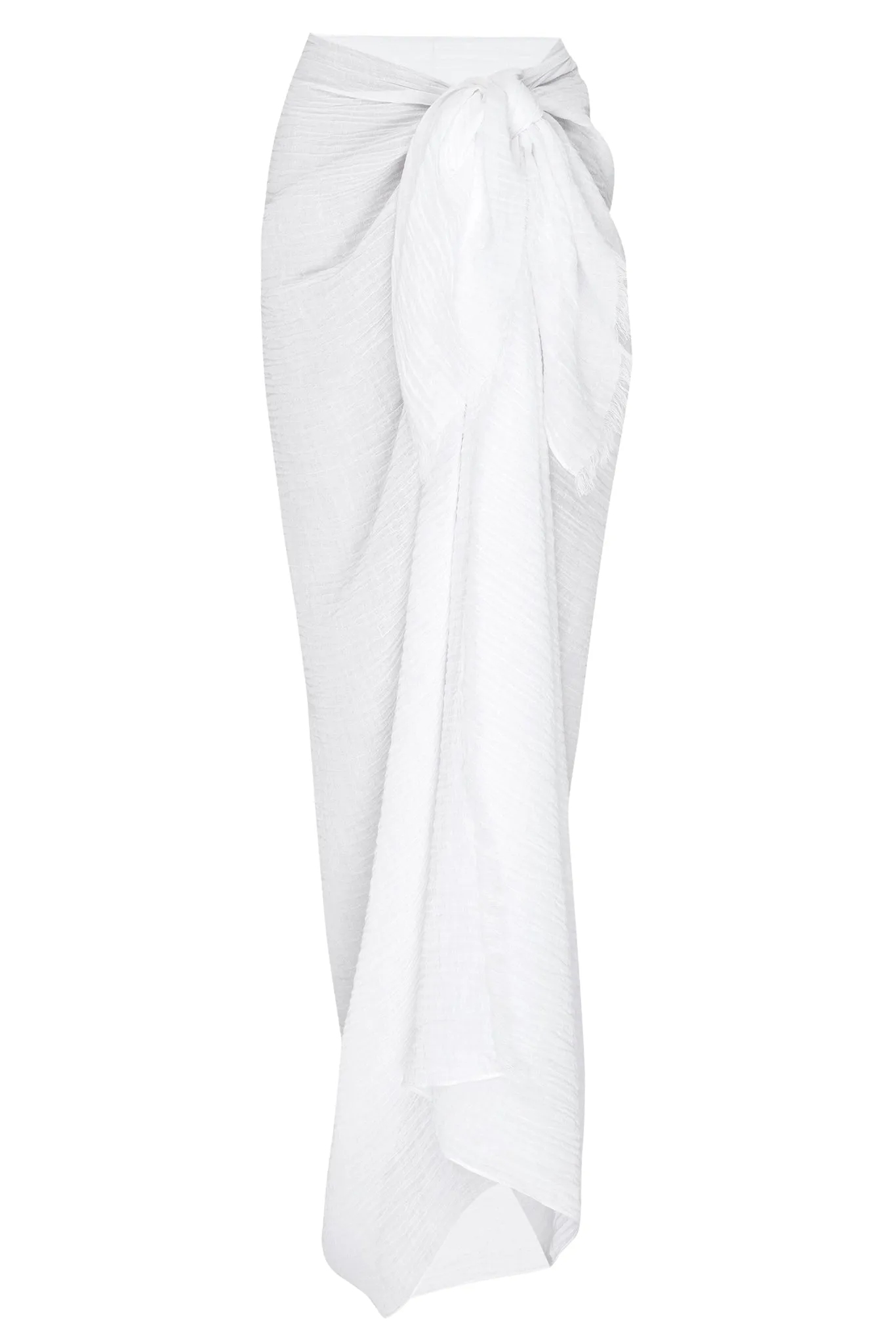 St. Tropez Sarong - White Crinkle Linen Monday Swimwear