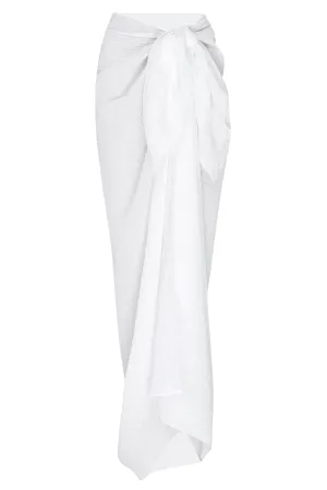 St. Tropez Sarong - White Crinkle Linen Monday Swimwear