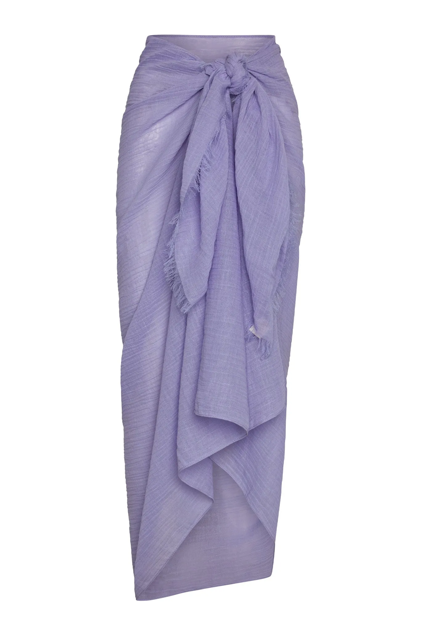 St. Tropez Sarong - Wisteria Crinkle Linen Monday Swimwear