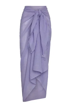 St. Tropez Sarong - Wisteria Crinkle Linen Monday Swimwear