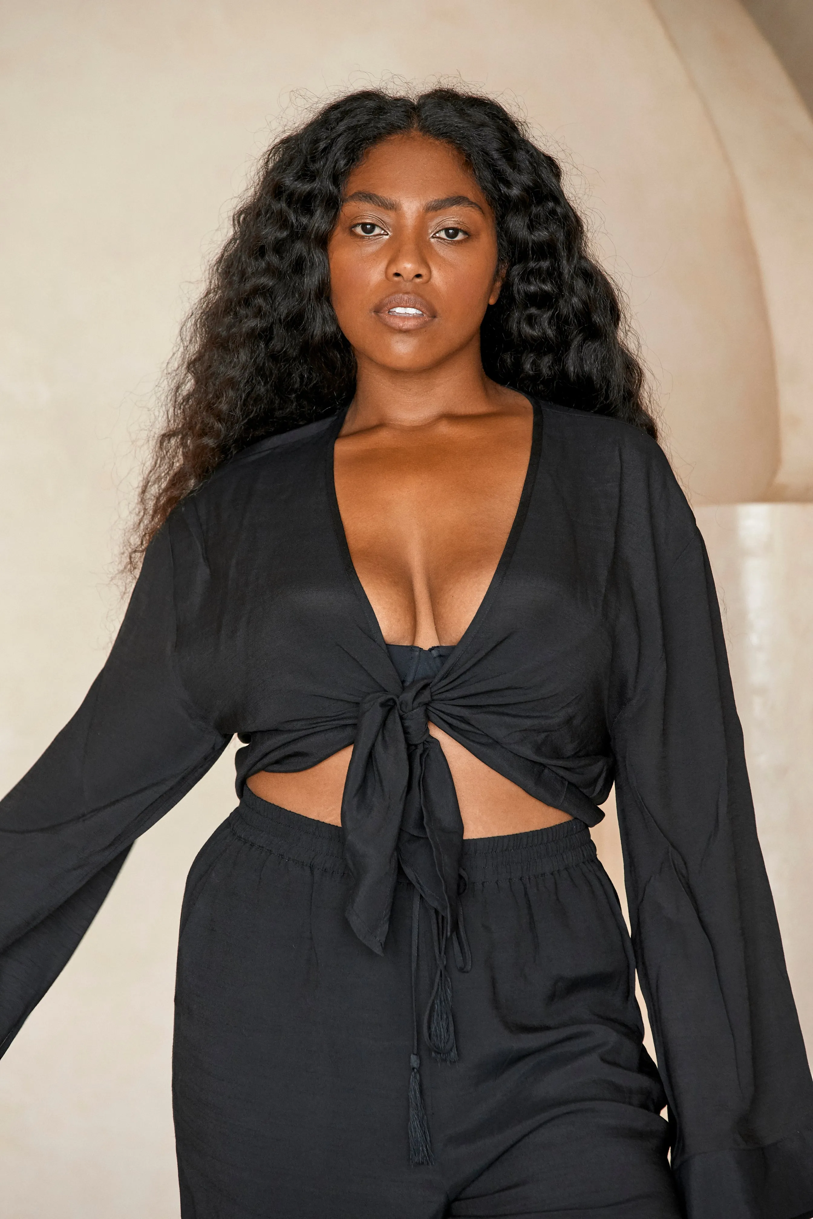 Tahiti Tie Top - Black Monday Swimwear