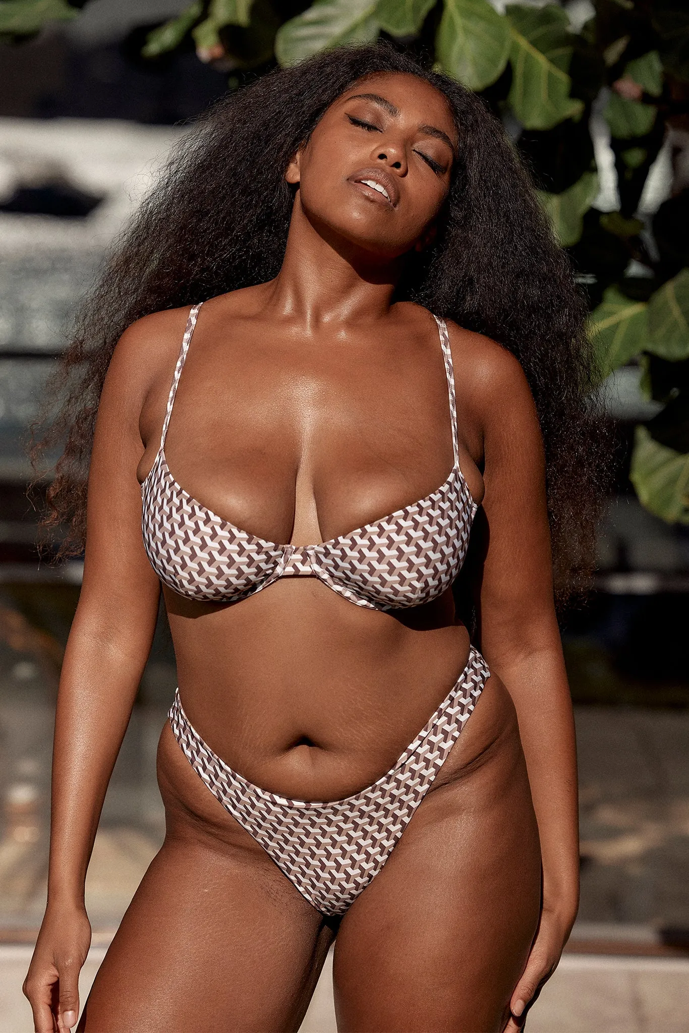 Tamarama Bottom - Husk Geo Monday Swimwear