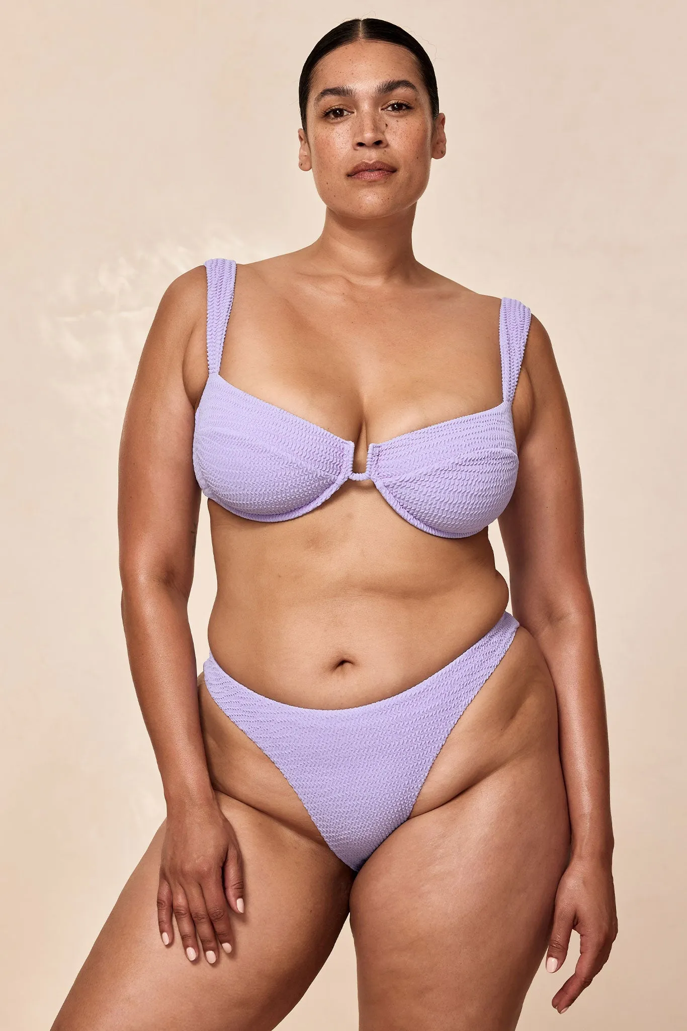 Tamarama Bottom - Wisteria Crinkle Monday Swimwear
