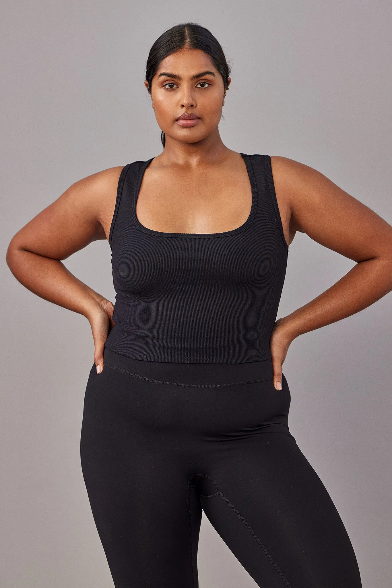 Tash Tank - Black Rib Monday Swimwear