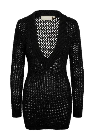 Tuscany Mini Dress - Black Petit Crochet Monday Swimwear