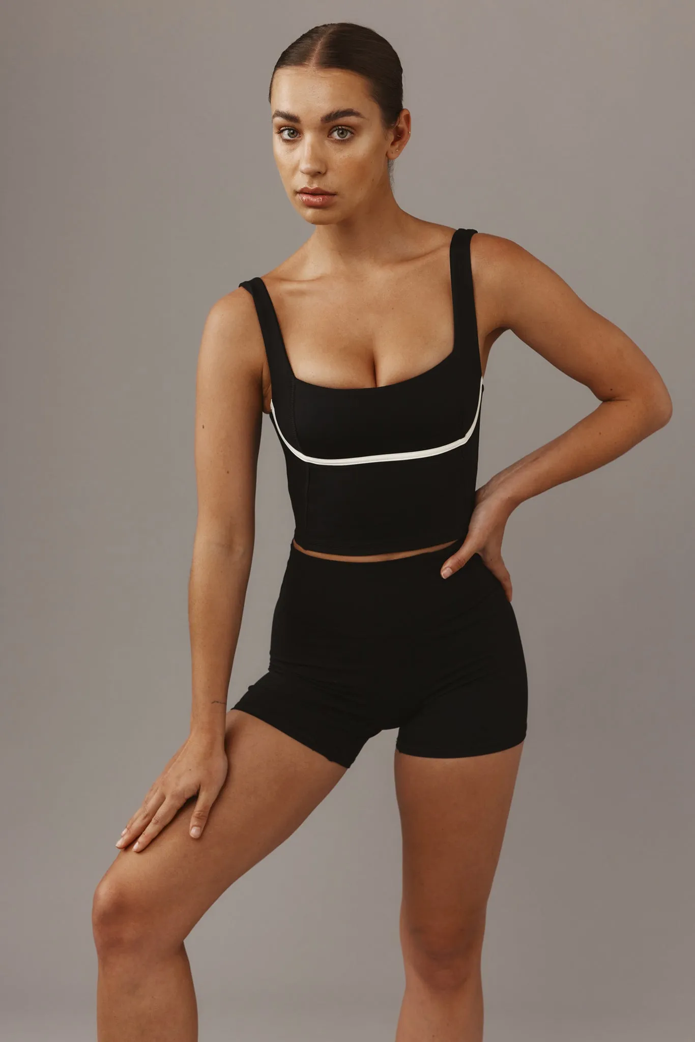 Zion Tank - Black/Ivory Monday Swimwear