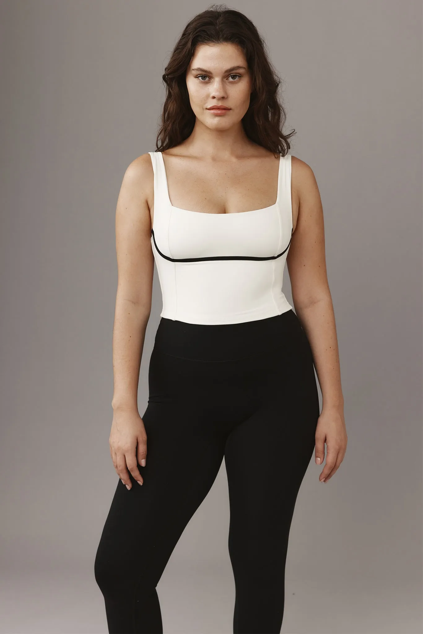 Zion Tank - Ivory/Black Monday Swimwear
