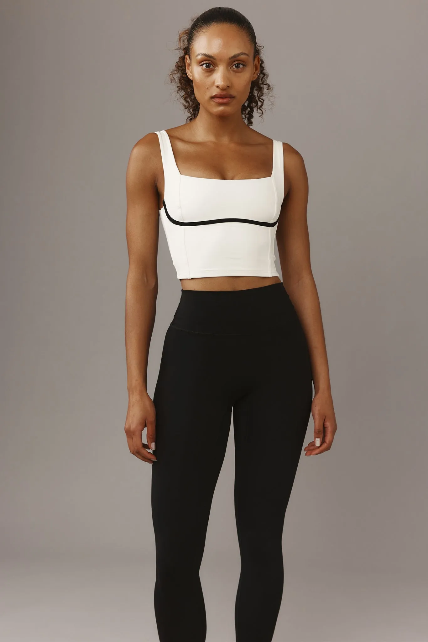 Zion Tank - Ivory/Black Monday Swimwear
