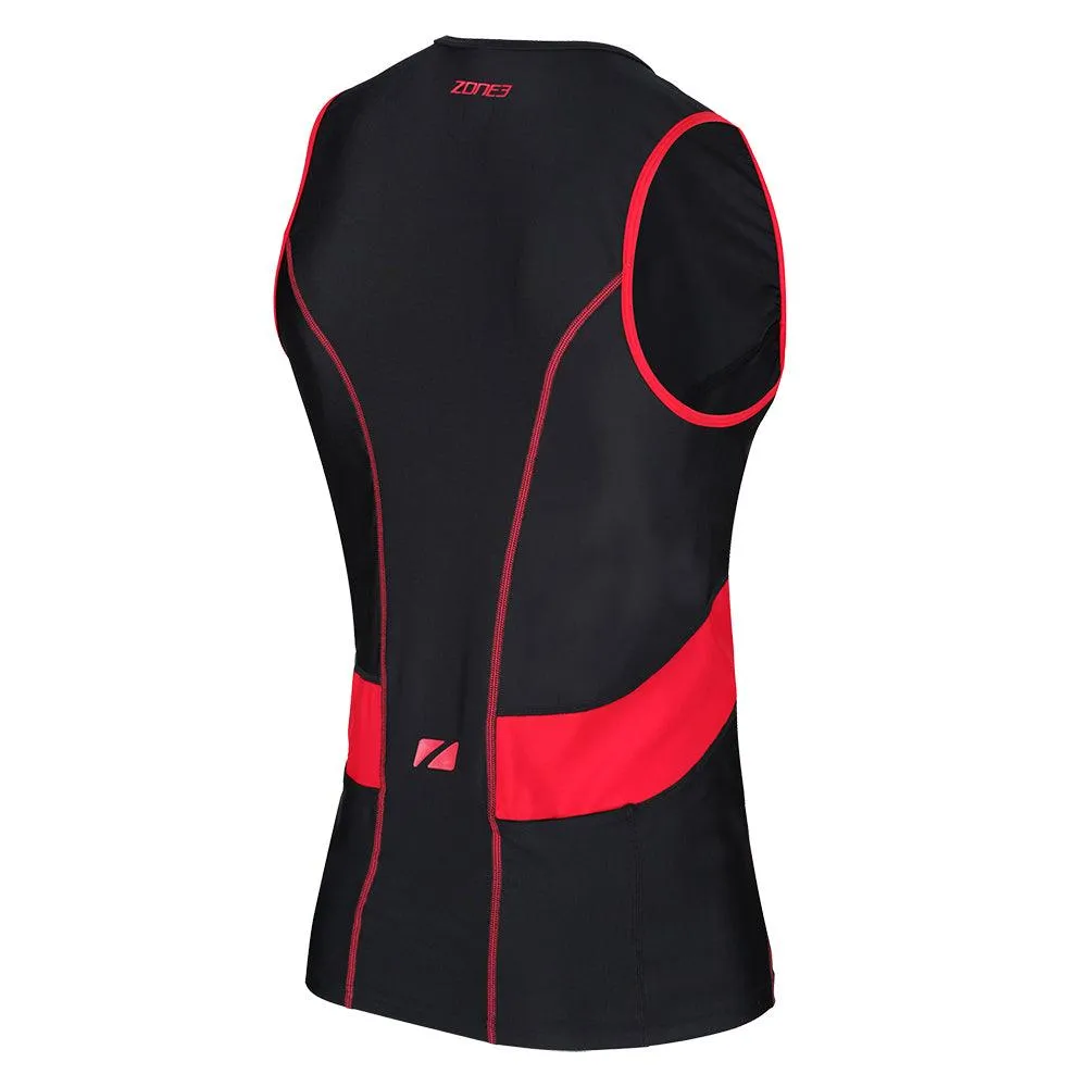 Zone 3 Activate Men's Triathlon Top (Black/Red)